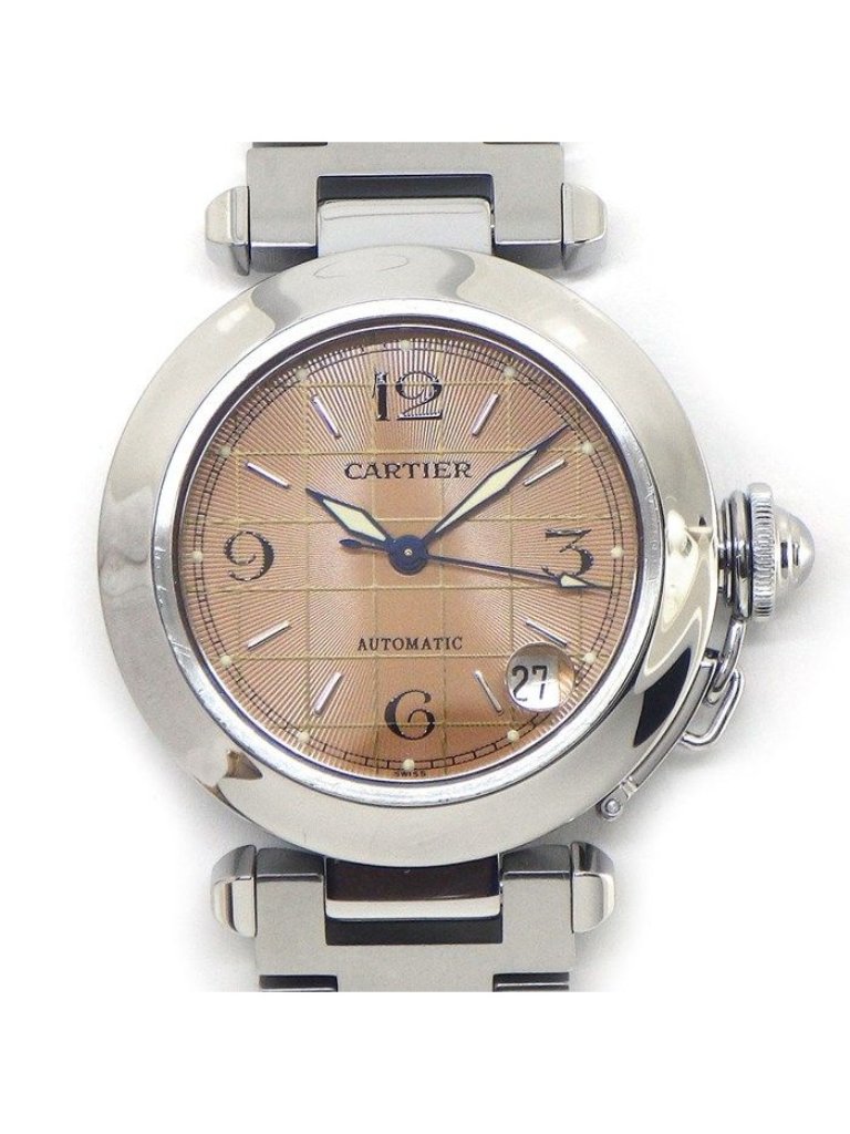 Cartier Watch Pasha C Guilloche Salmon Pink Dial Date Ss Automatic Winding Cartier Watch Pasha C Guilloche Salmon Pink Dial Date Ss Automatic Winding